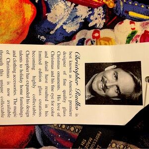 Christopher Radko silk vintage 1996 scarf; Christmas themed